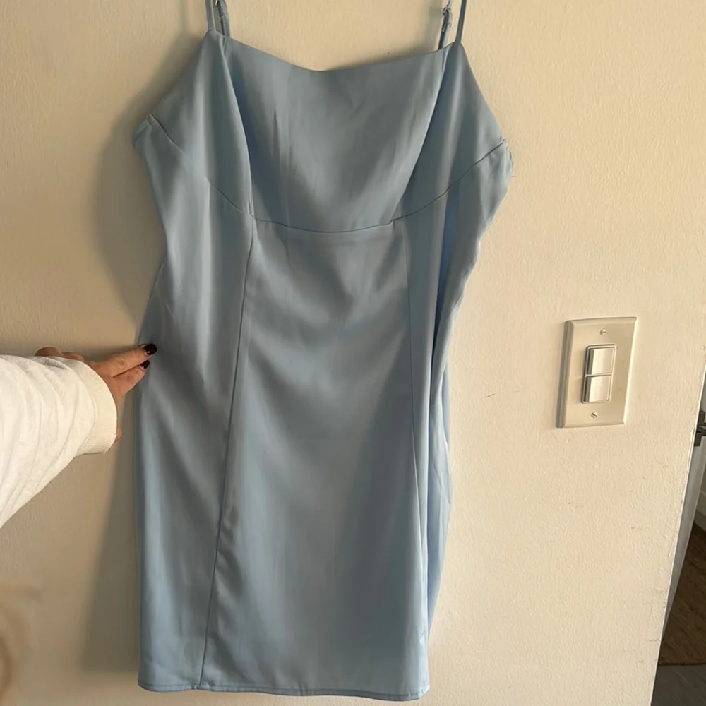 Light Blue Slip Dress - Picture 1 of 3